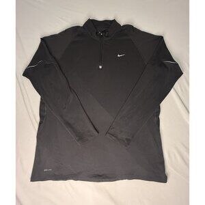 Nike DRI FIT Men’s 1/4 Zip Long Sleeve Shirt Activewear Grey XL